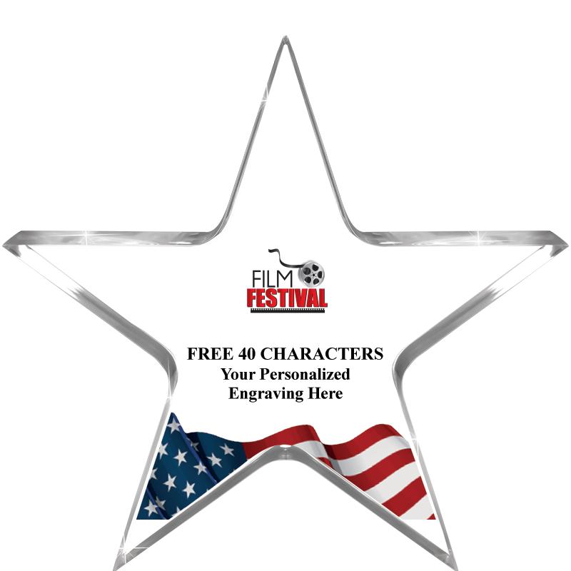 5" FLAG CLEAR STAR ACR 1" TH