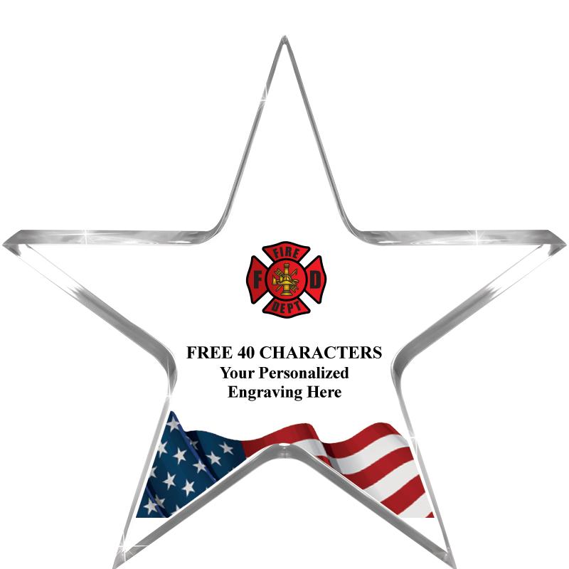 5" FLAG CLEAR STAR ACR 1" TH