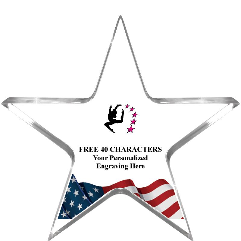 5" FLAG CLEAR STAR ACR 1" TH