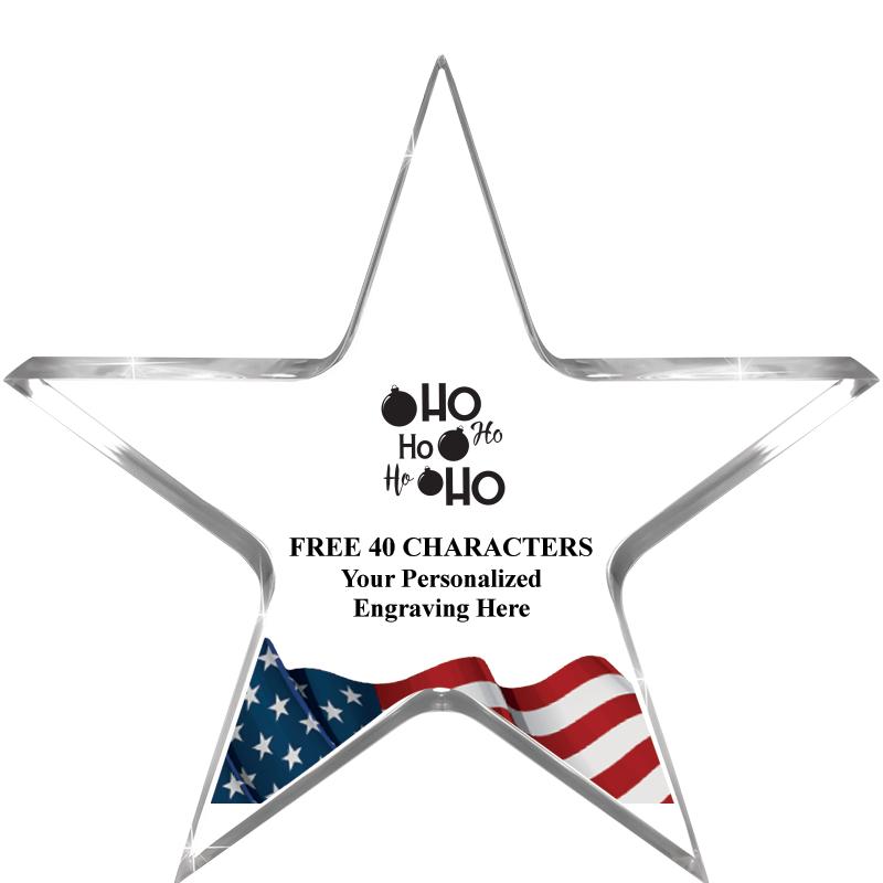 5" FLAG CLEAR STAR ACR 1" TH