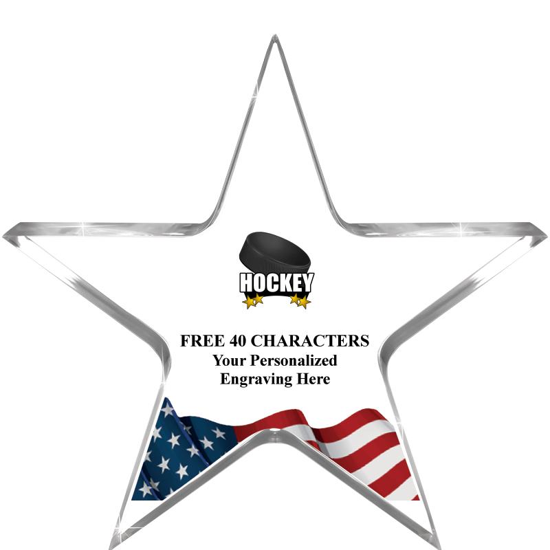 5" FLAG CLEAR STAR ACR 1" TH