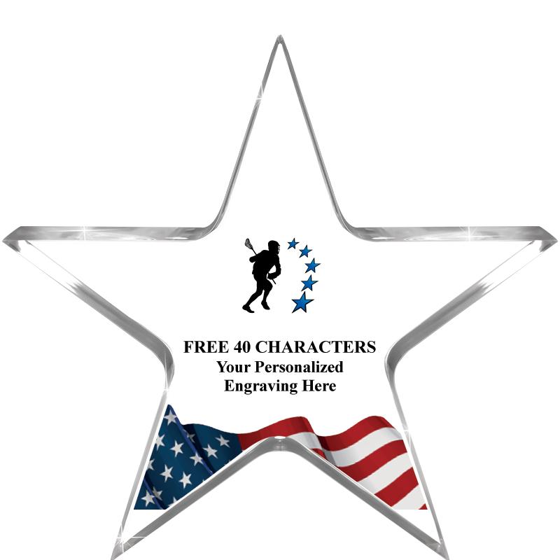 5" FLAG CLEAR STAR ACR 1" TH