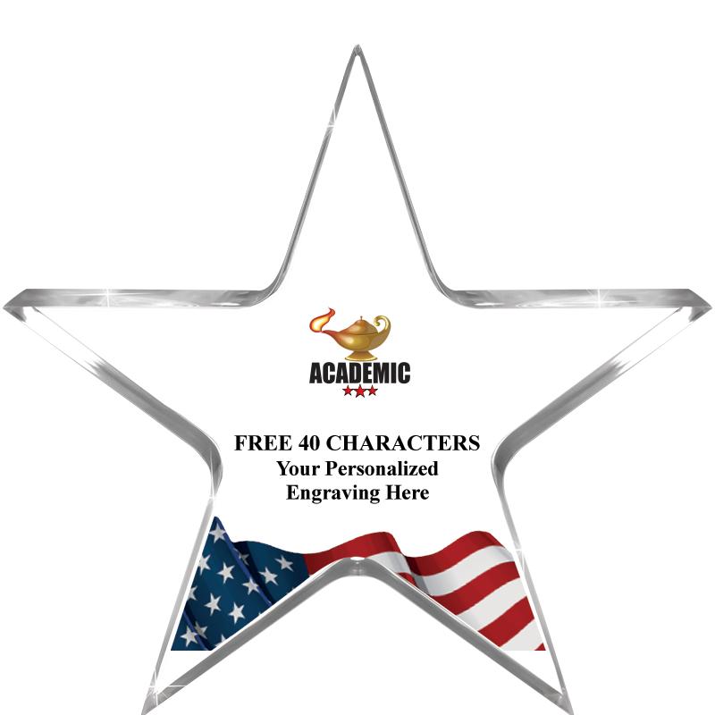 5" FLAG CLEAR STAR ACR 1" TH