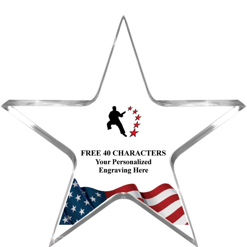 5" FLAG CLEAR STAR ACR 1" TH