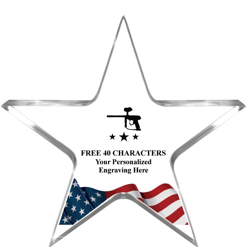 5" FLAG CLEAR STAR ACR 1" TH