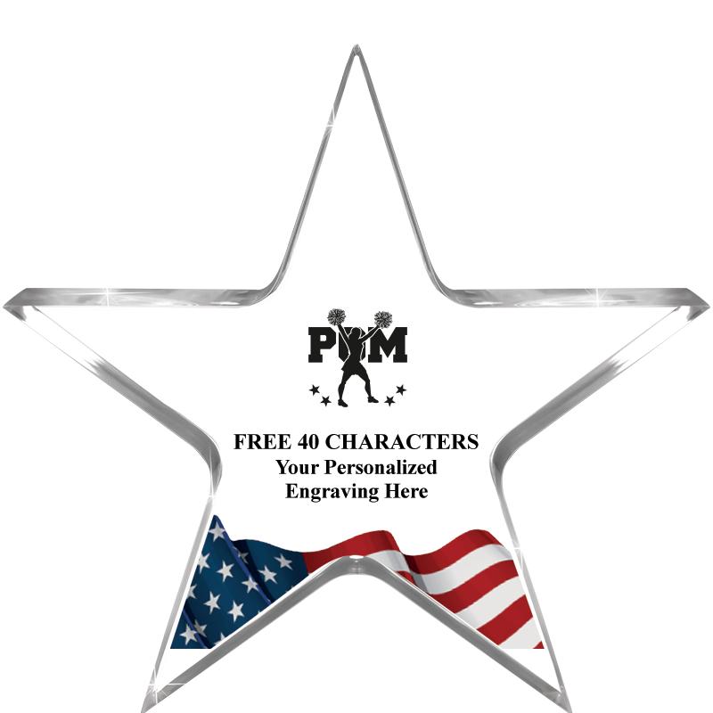 5" FLAG CLEAR STAR ACR 1" TH