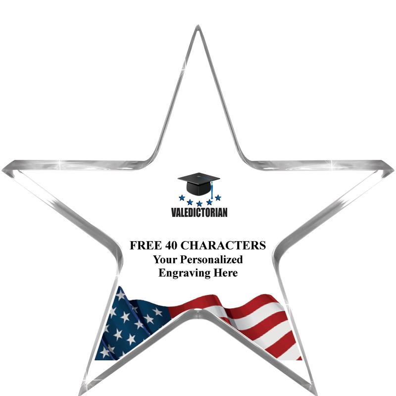 5" FLAG CLEAR STAR ACR 1" TH