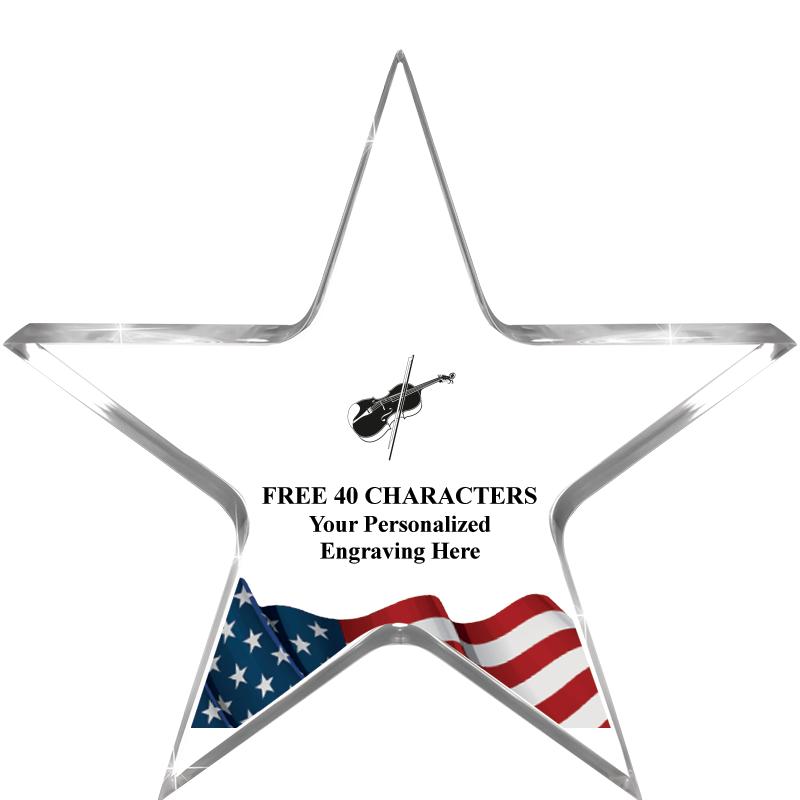 5" FLAG CLEAR STAR ACR 1" TH