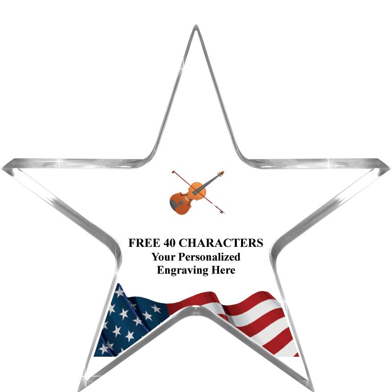 5" FLAG CLEAR STAR ACR 1" TH