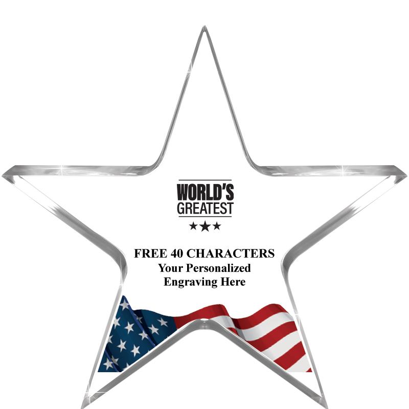 5" FLAG CLEAR STAR ACR 1" TH
