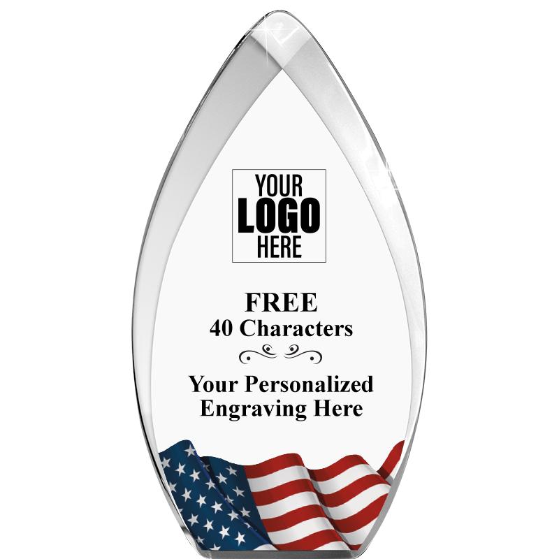 4.5"X8.25" FLAG TEAR DROP ACR