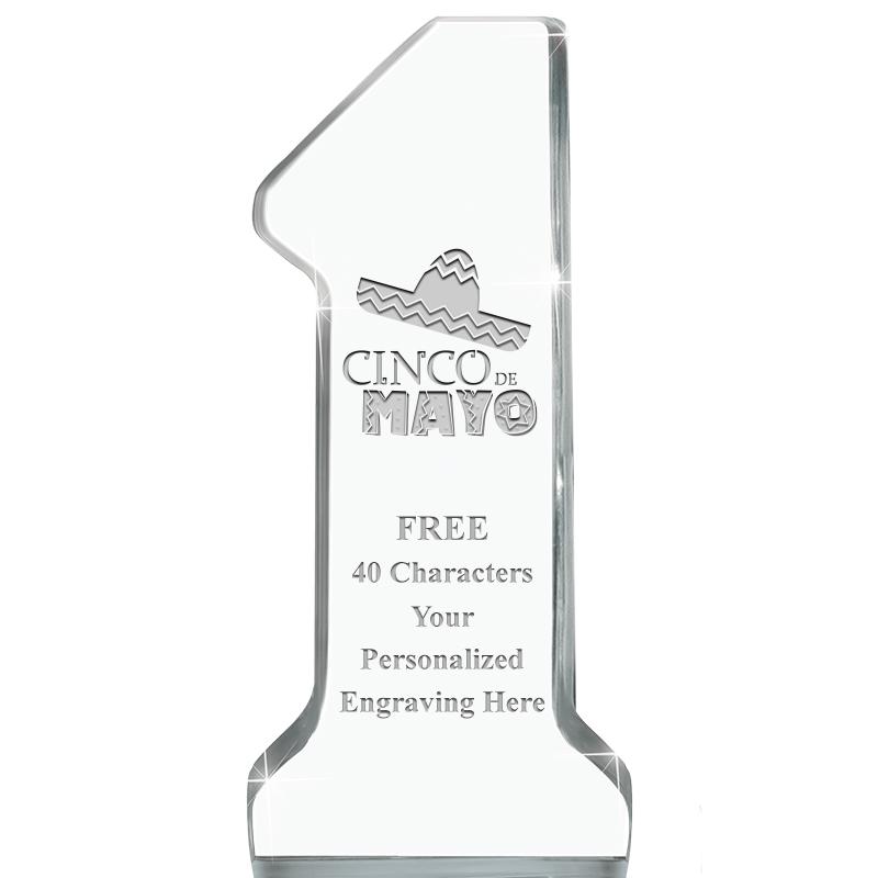 6" NUMBER ONE ACRYLIC