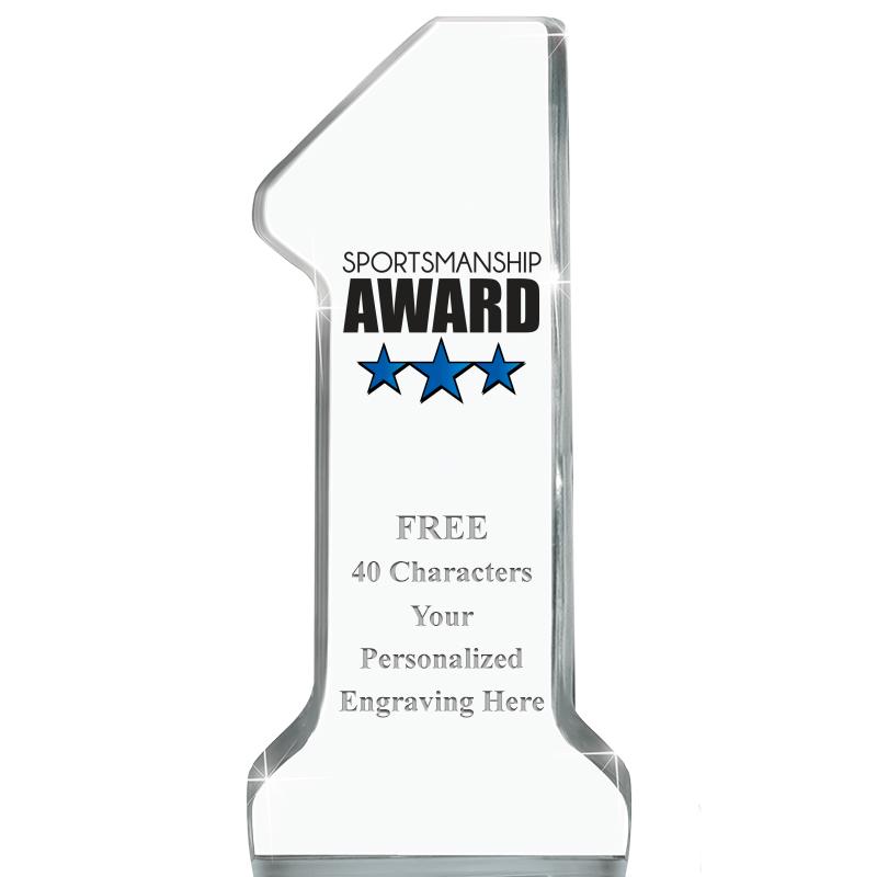 6" NUMBER ONE ACRYLIC