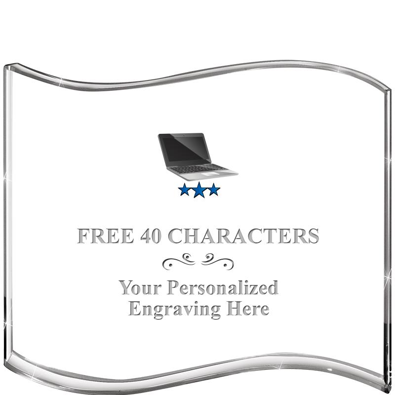 5" HANG TEN WAVE ACRYLIC HZTL