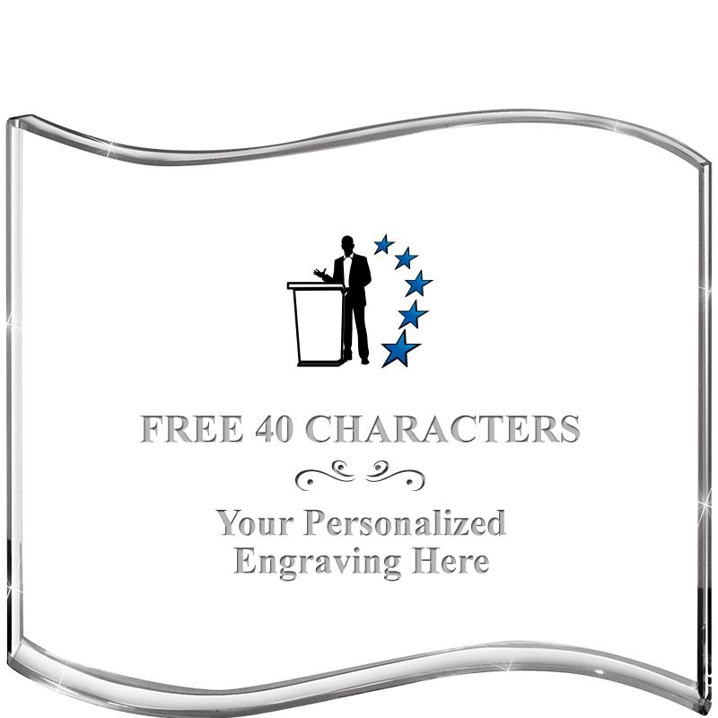 5" HANG TEN WAVE ACRYLIC HZTL