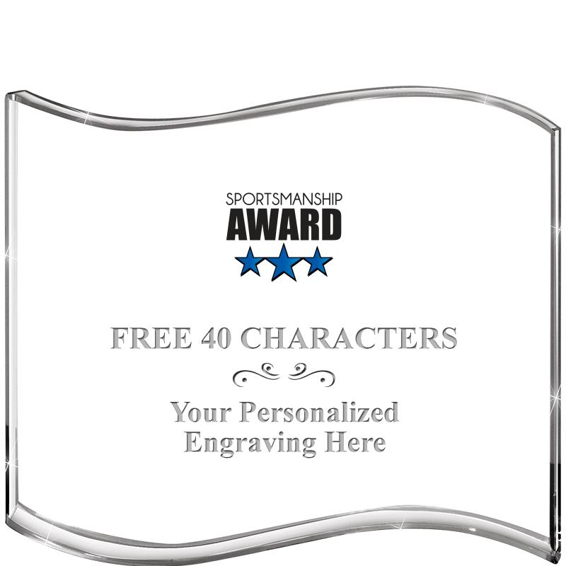 5" HANG TEN WAVE ACRYLIC HZTL