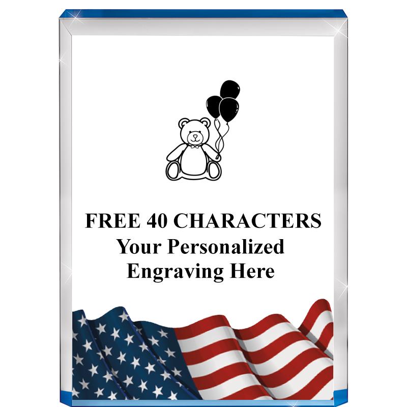 4" FLAG BLUE BILLBOARD ACRYLIC