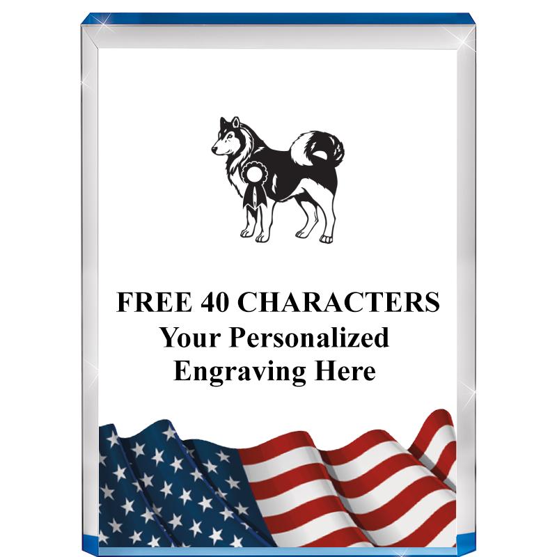 4" FLAG BLUE BILLBOARD ACRYLIC