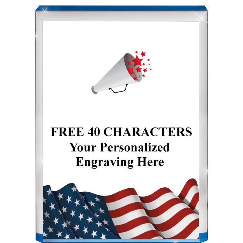 4" FLAG BLUE BILLBOARD ACRYLIC