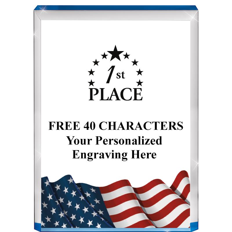 4" FLAG BLUE BILLBOARD ACRYLIC