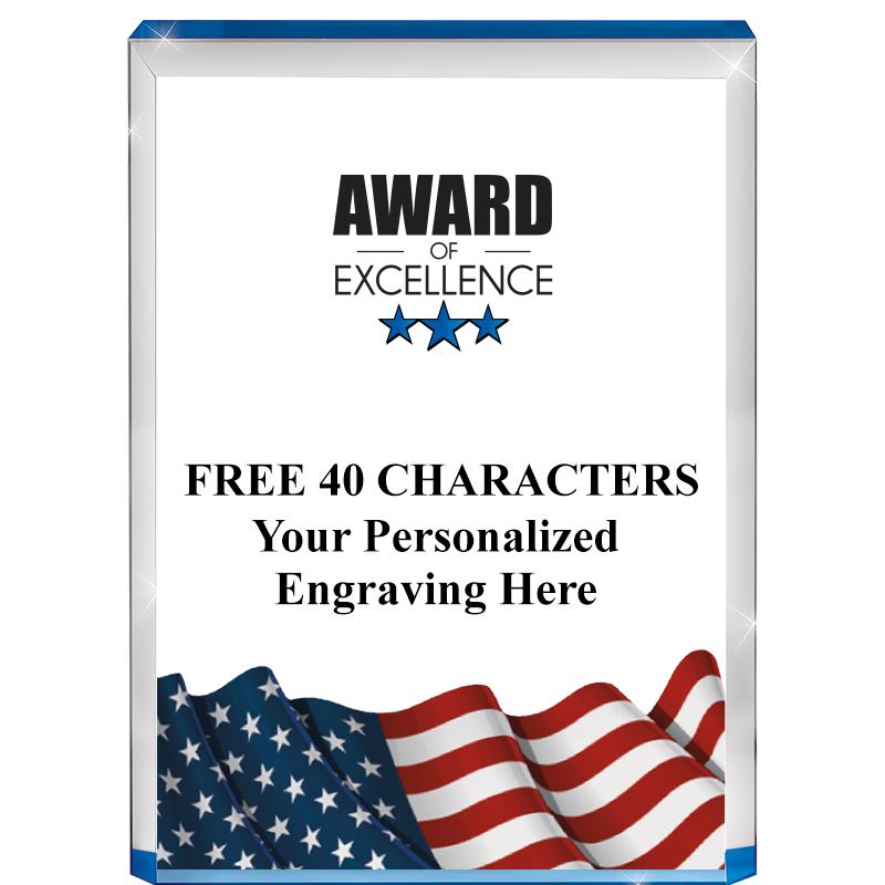 4" FLAG BLUE BILLBOARD ACRYLIC