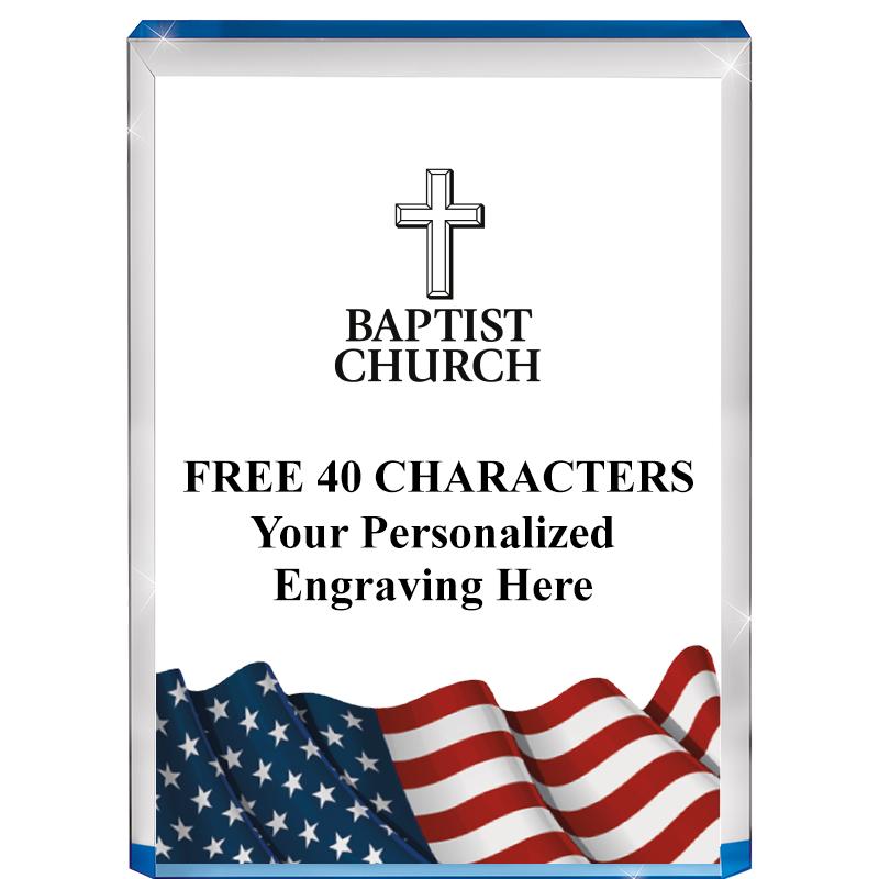 4" FLAG BLUE BILLBOARD ACRYLIC