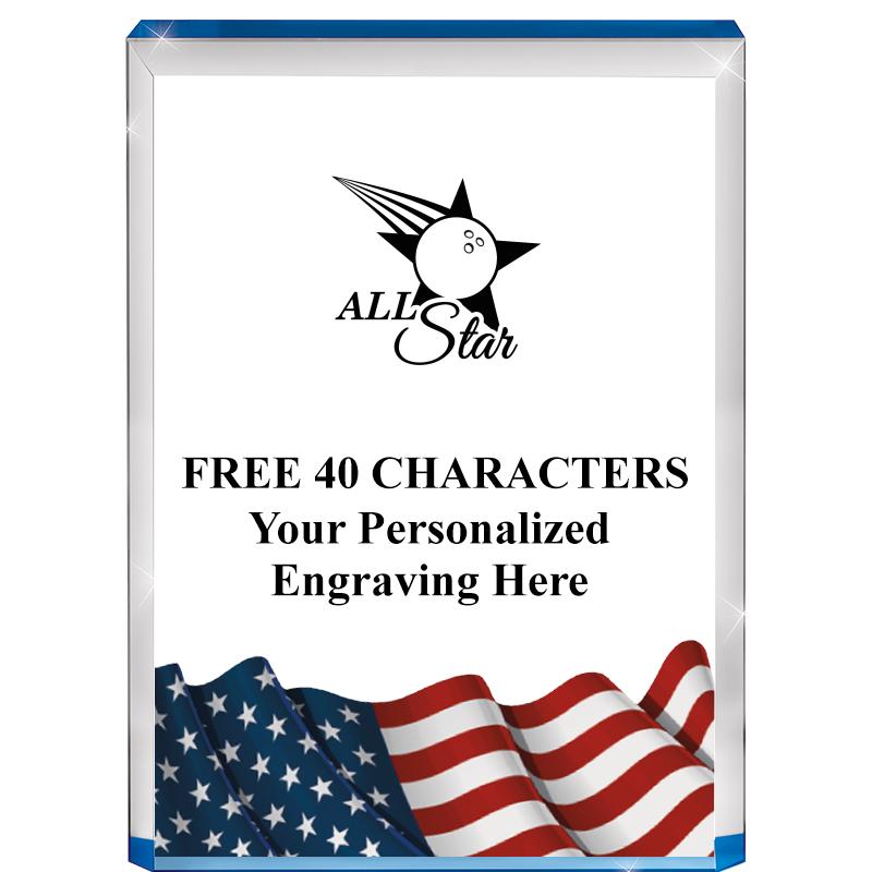 4" FLAG BLUE BILLBOARD ACRYLIC