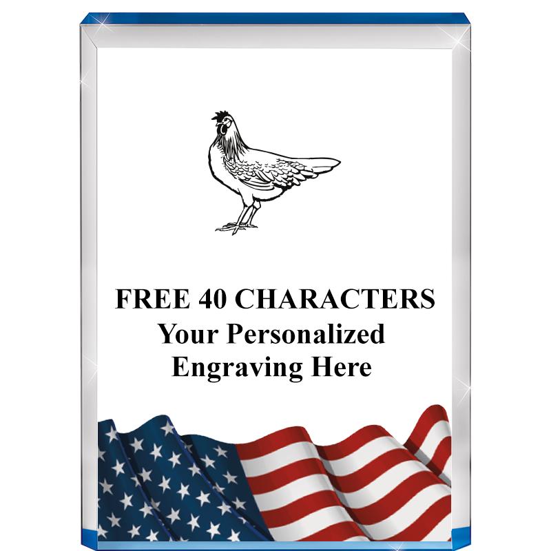 4" FLAG BLUE BILLBOARD ACRYLIC