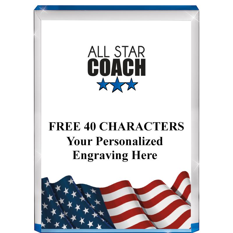 4" FLAG BLUE BILLBOARD ACRYLIC