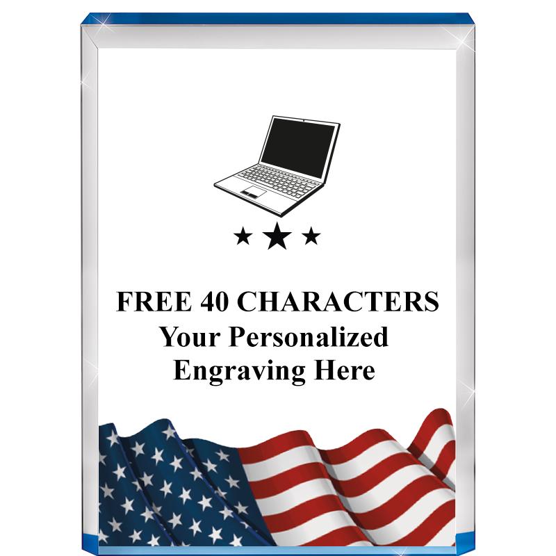 4" FLAG BLUE BILLBOARD ACRYLIC