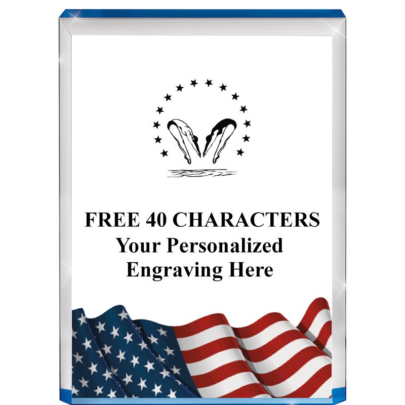 4" FLAG BLUE BILLBOARD ACRYLIC