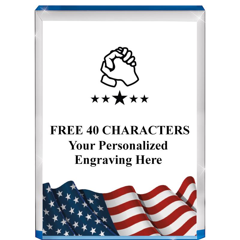 4" FLAG BLUE BILLBOARD ACRYLIC