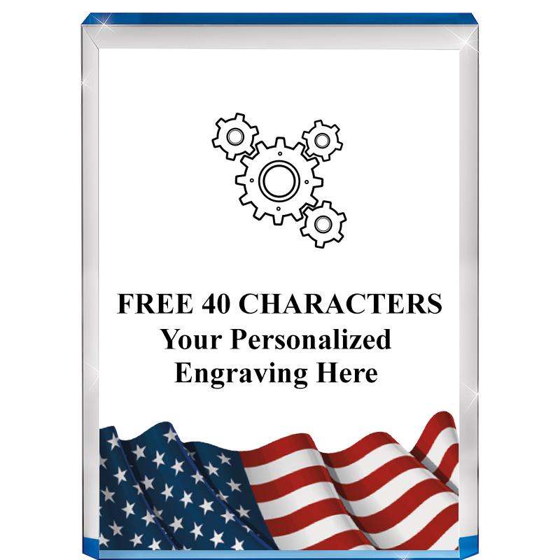 4" FLAG BLUE BILLBOARD ACRYLIC