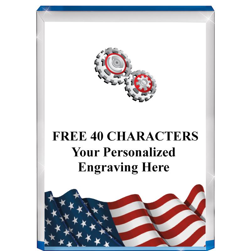 4" FLAG BLUE BILLBOARD ACRYLIC