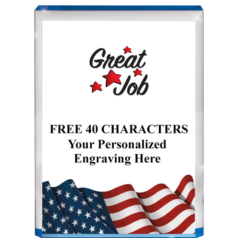 4" FLAG BLUE BILLBOARD ACRYLIC