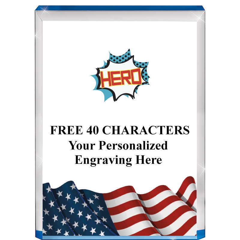 4" FLAG BLUE BILLBOARD ACRYLIC