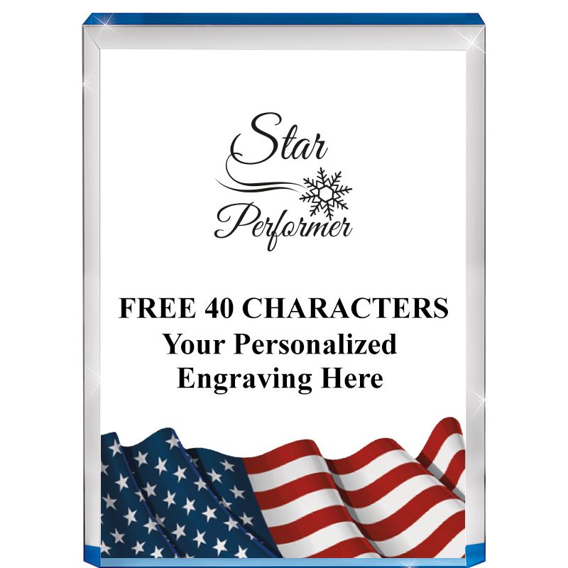 4" FLAG BLUE BILLBOARD ACRYLIC