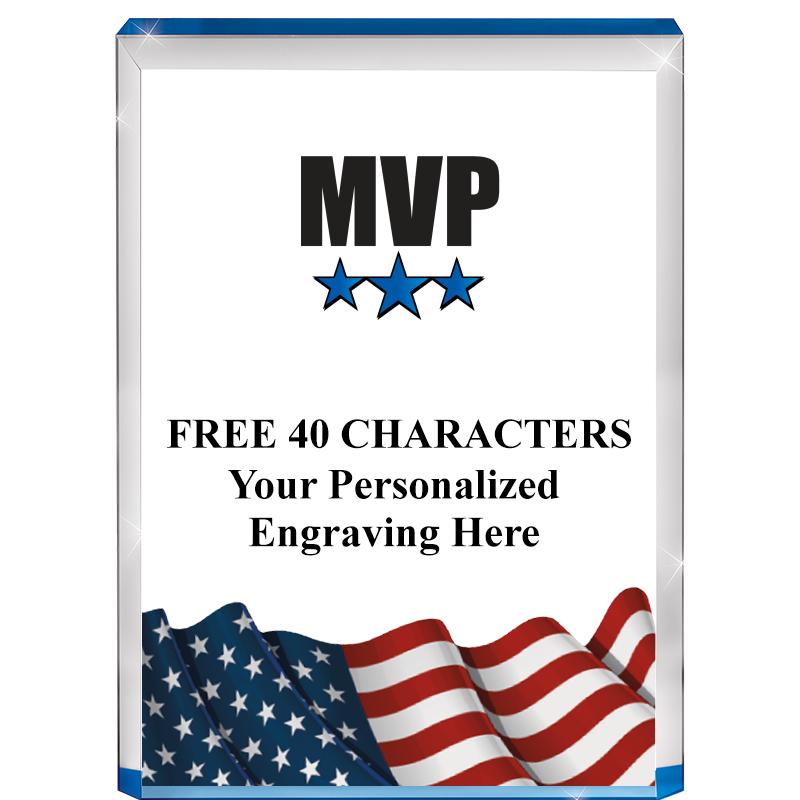 4" FLAG BLUE BILLBOARD ACRYLIC