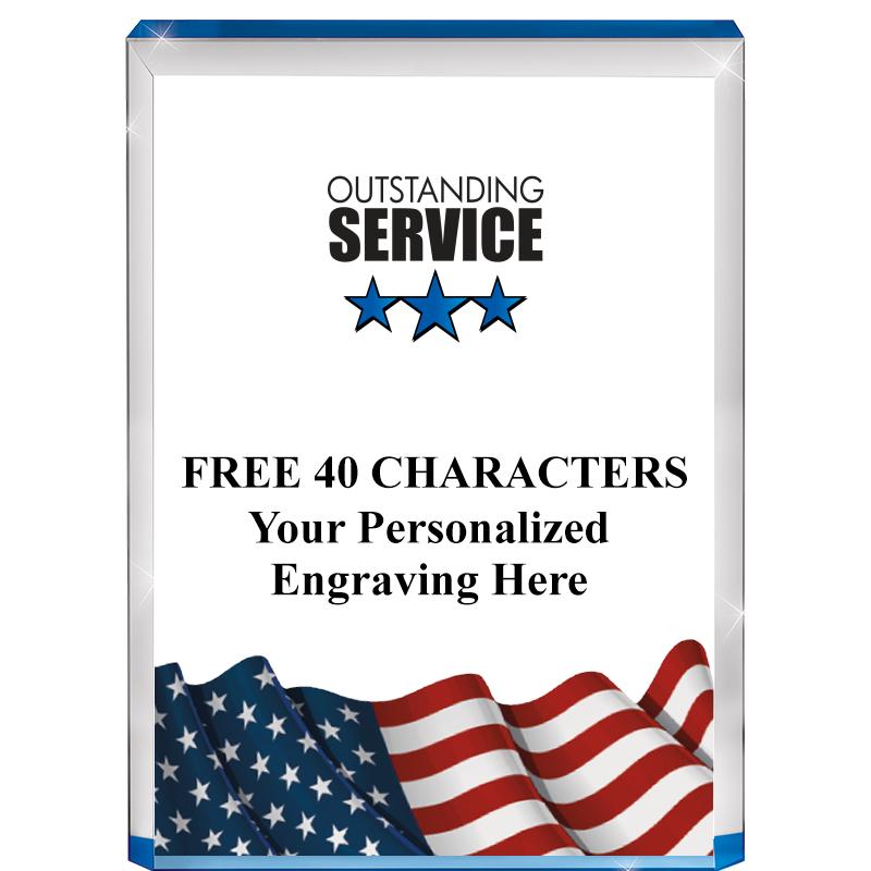 4" FLAG BLUE BILLBOARD ACRYLIC