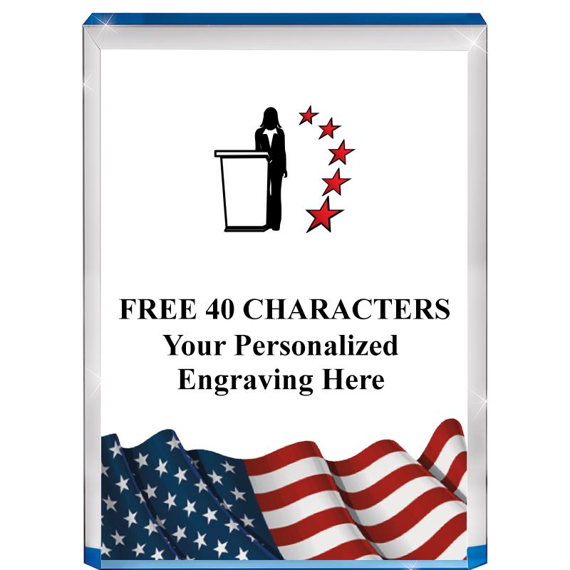 4" FLAG BLUE BILLBOARD ACRYLIC