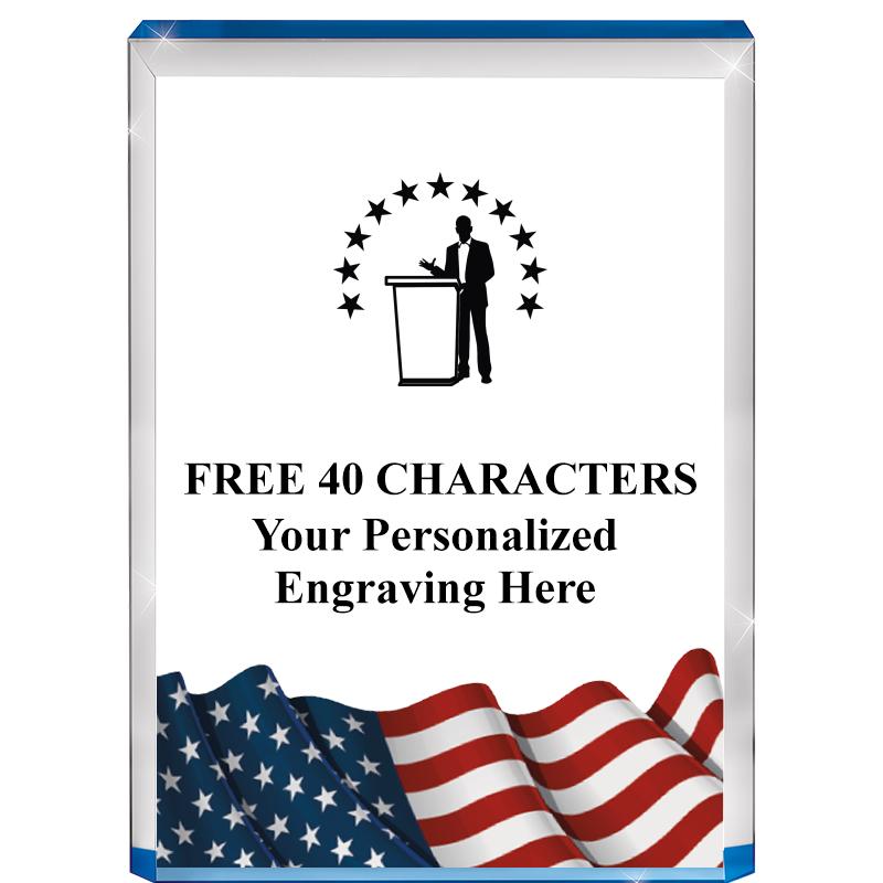 4" FLAG BLUE BILLBOARD ACRYLIC