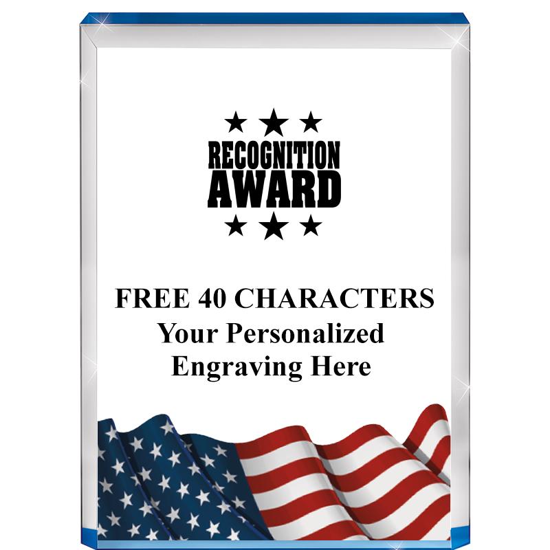 4" FLAG BLUE BILLBOARD ACRYLIC