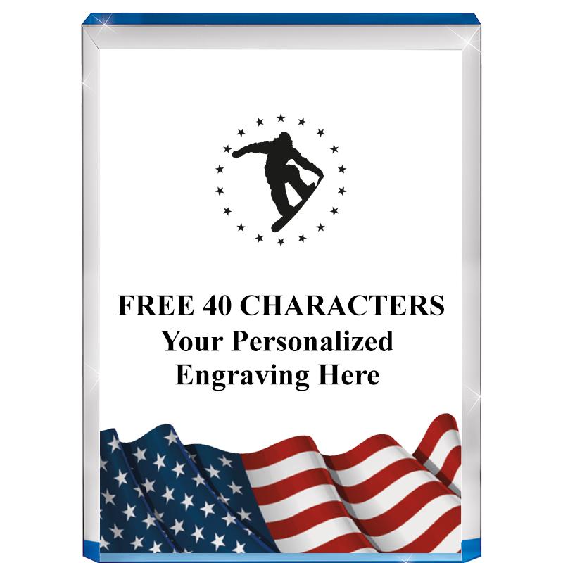 4" FLAG BLUE BILLBOARD ACRYLIC