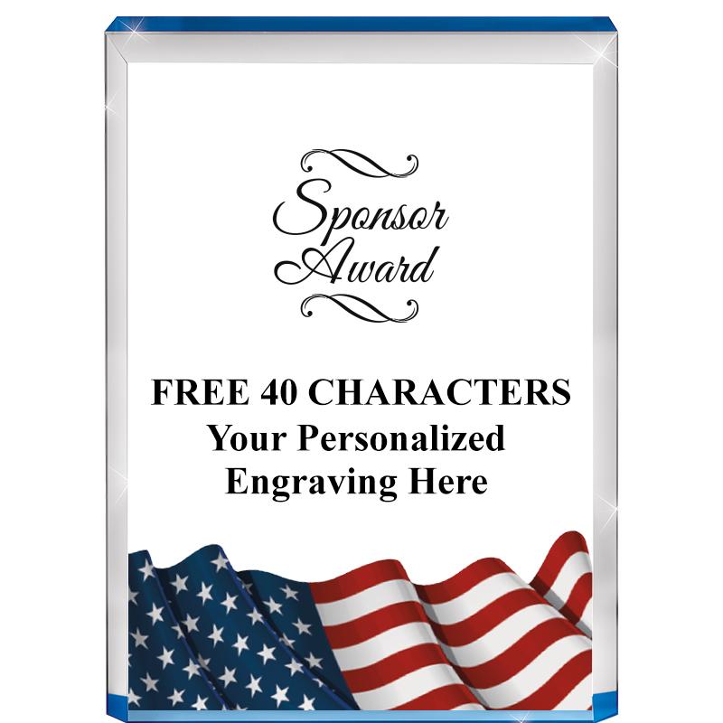 4" FLAG BLUE BILLBOARD ACRYLIC