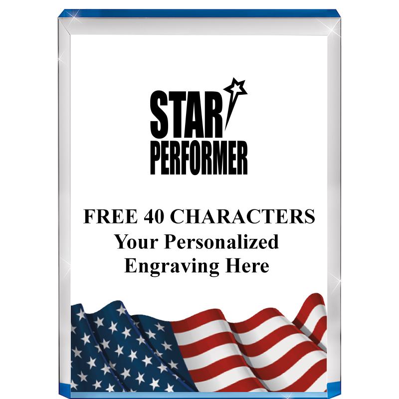 4" FLAG BLUE BILLBOARD ACRYLIC