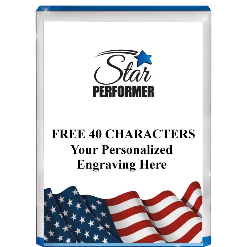 4" FLAG BLUE BILLBOARD ACRYLIC