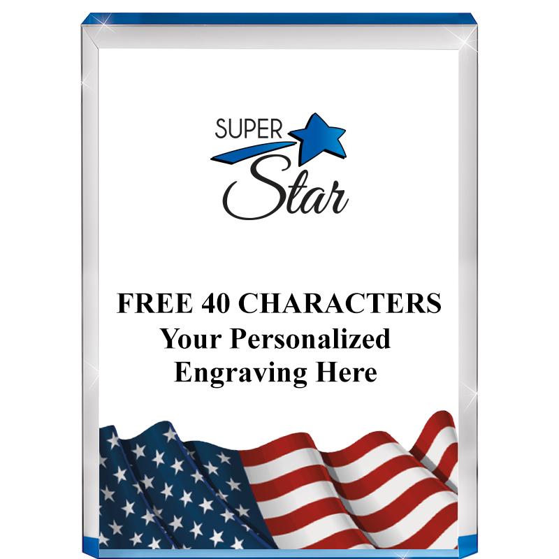 4" FLAG BLUE BILLBOARD ACRYLIC