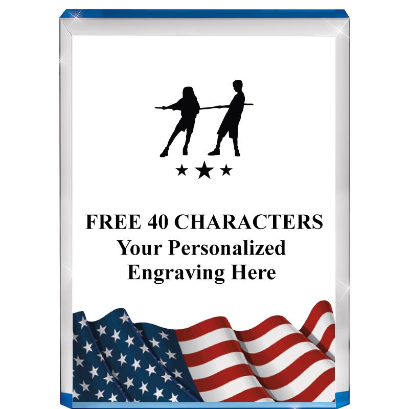 4" FLAG BLUE BILLBOARD ACRYLIC