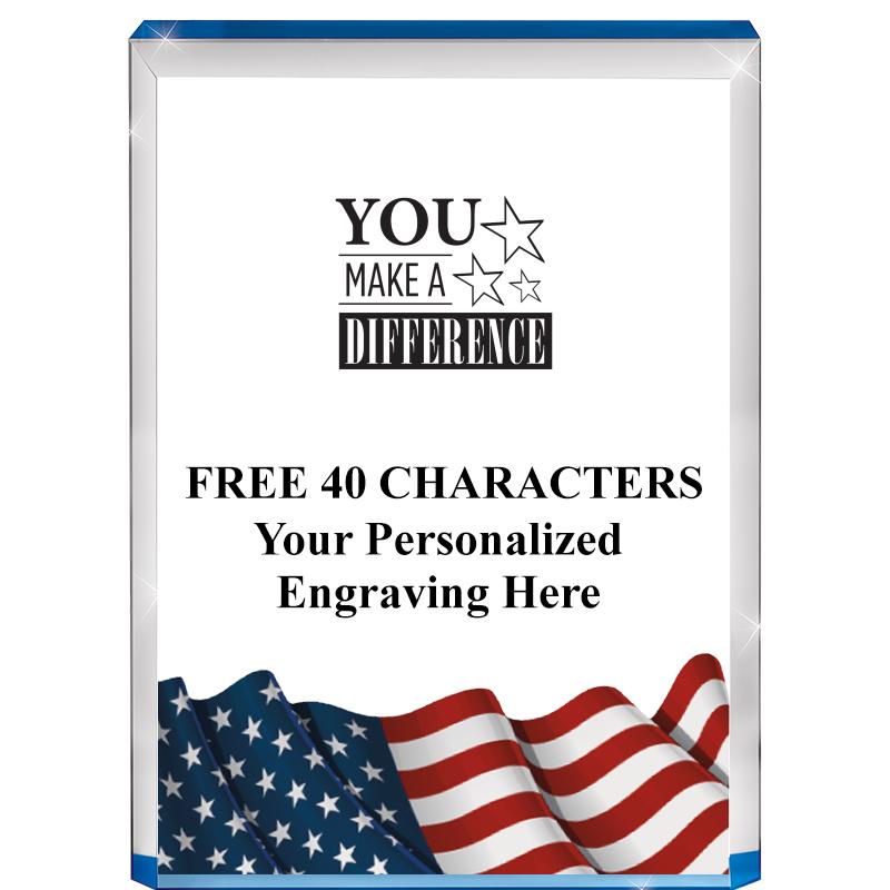 4" FLAG BLUE BILLBOARD ACRYLIC