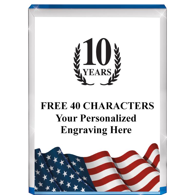 4" FLAG BLUE BILLBOARD ACRYLIC